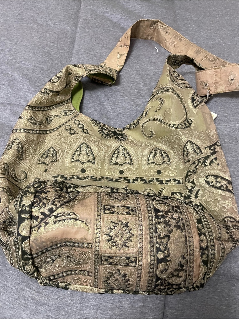Village Artisan NWT Upcycled Indian Sari Hobo Bag